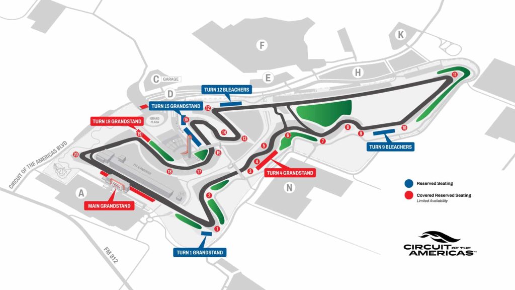 2026 COTA Map Grandstand