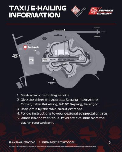 3 Taxi and Ride Share Sepang 2026 Bahrain GP in Malaysia