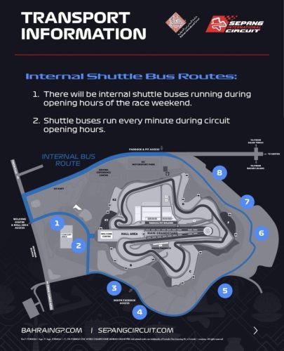 4 Internal Shuttles Sepang 2026 Bahrain GP in Malaysia